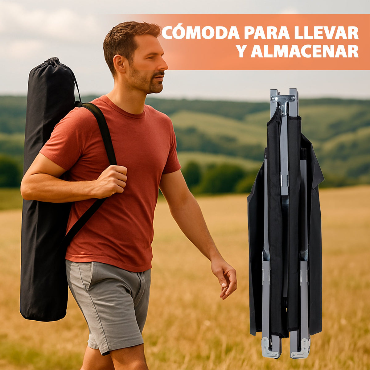 CATRE PLEGABLE NEGRO