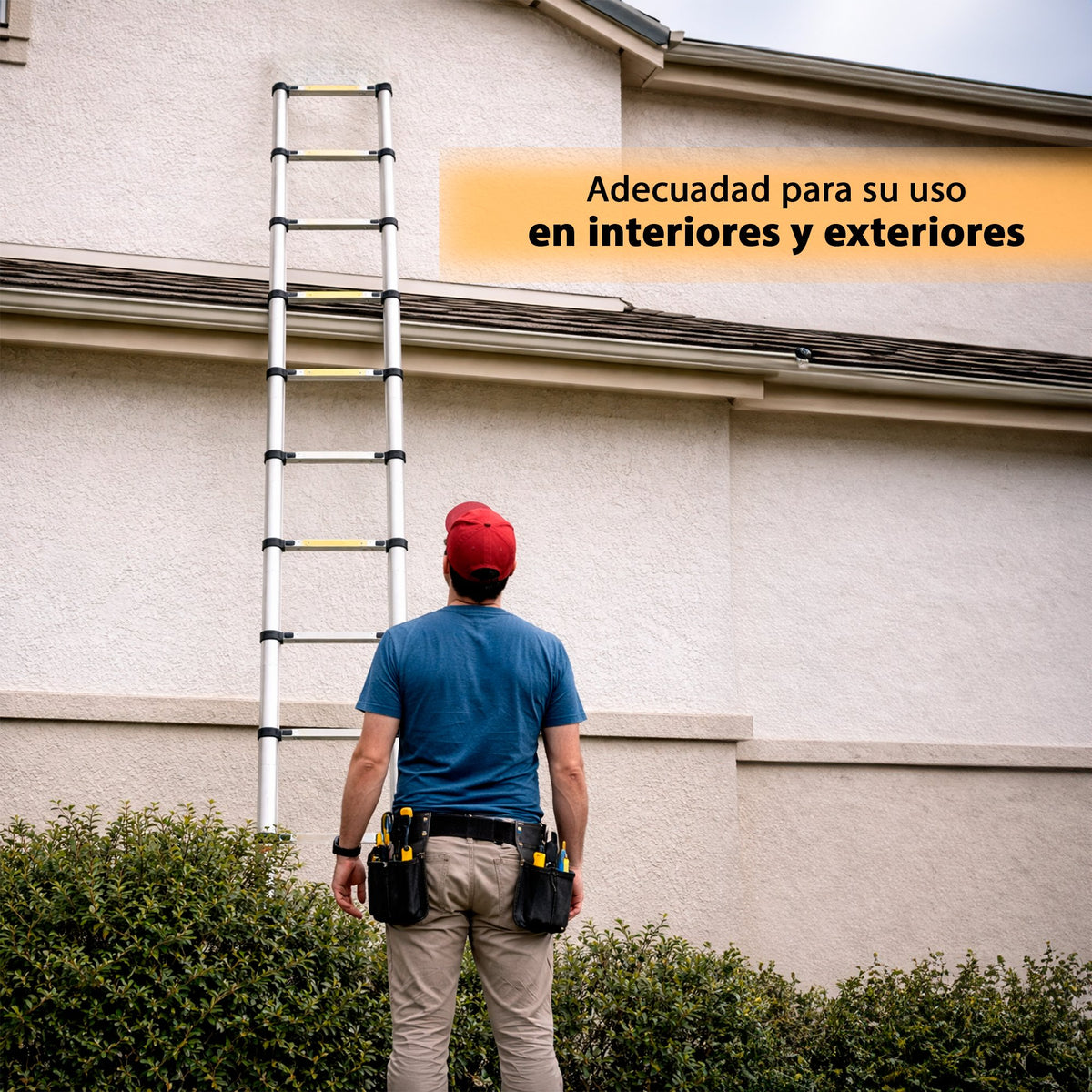 ESCALERA TELESCOPICA DE ACERO 3.8M