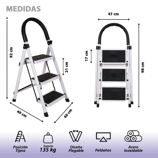 ESCALERA ACERO INOXIDABLE 3 PELDAÑOS