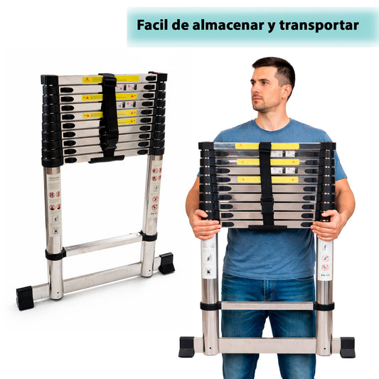 ESCALERA TELESCOPICA DE ACERO 5M