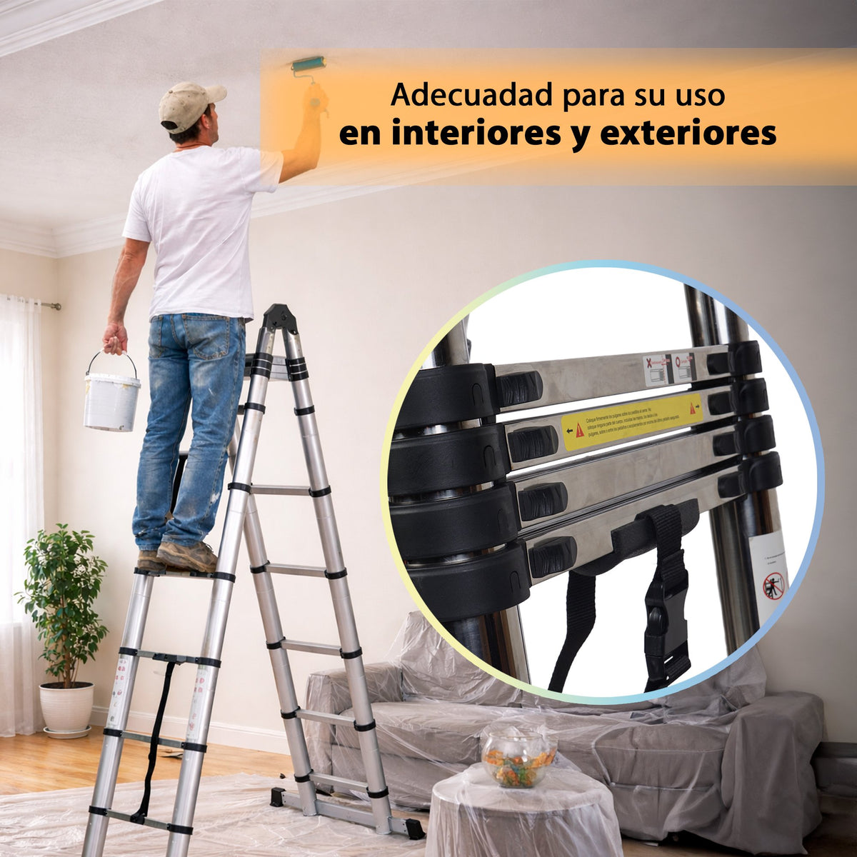 ESCALERA TELESCOPICA MODO TIJERA 2.5+2.5M