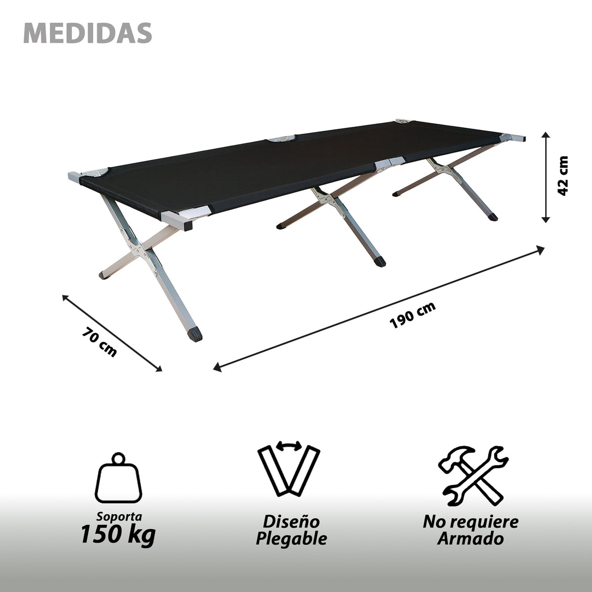 CATRE PLEGABLE NEGRO