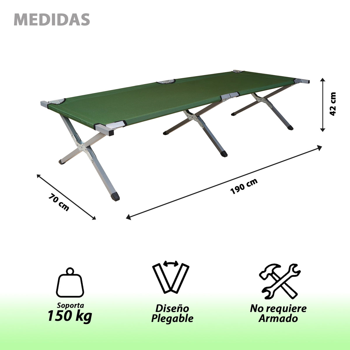 CATRE PLEGABLE VERDE