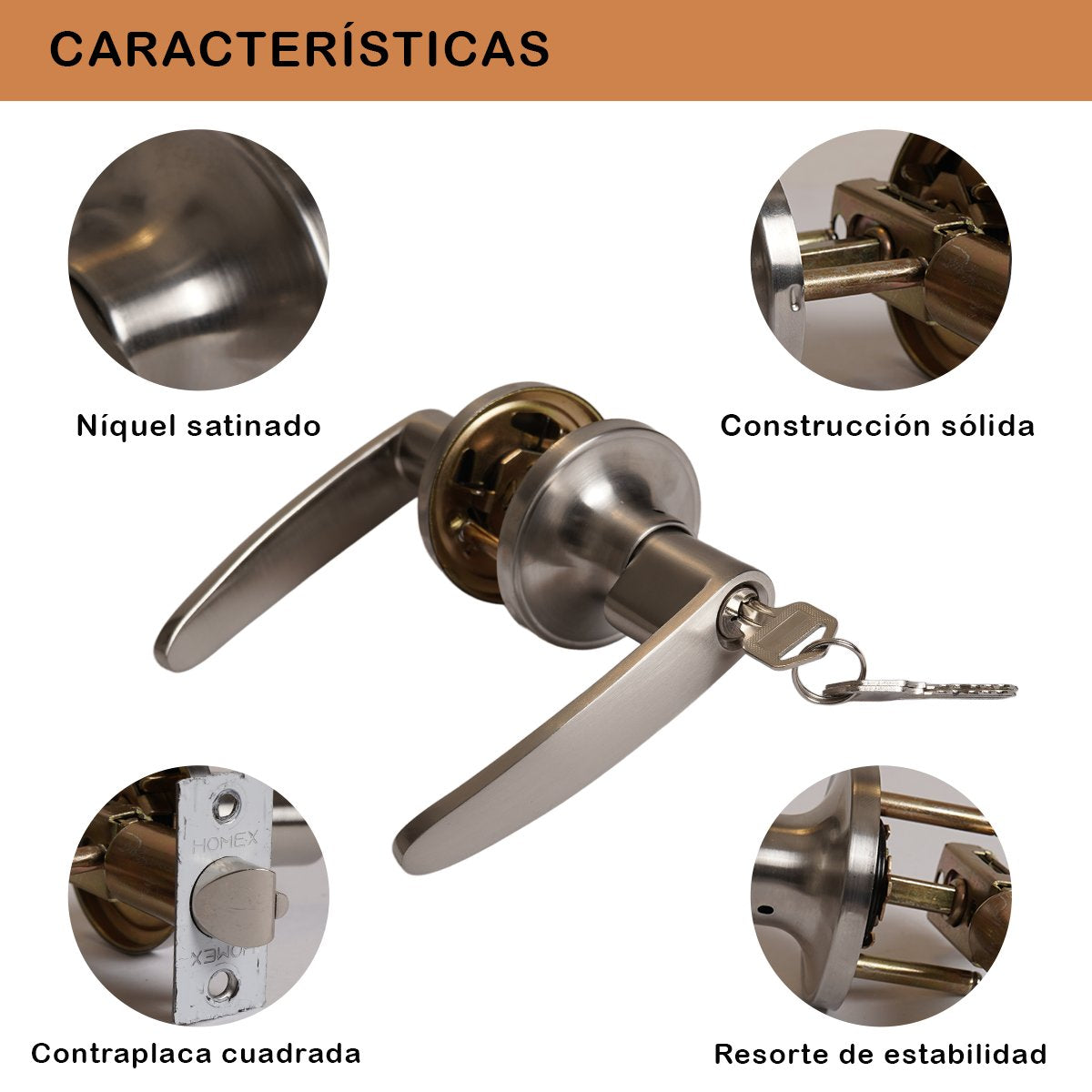 CHAPA MANIJA PARA PUERTA DE RECAMARA