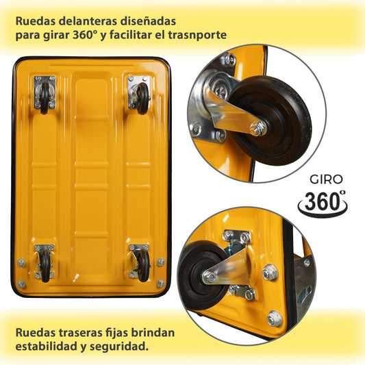 CARRITO PLEGABLE DE CARGA PLATAFORMA PATIN DE ACERO