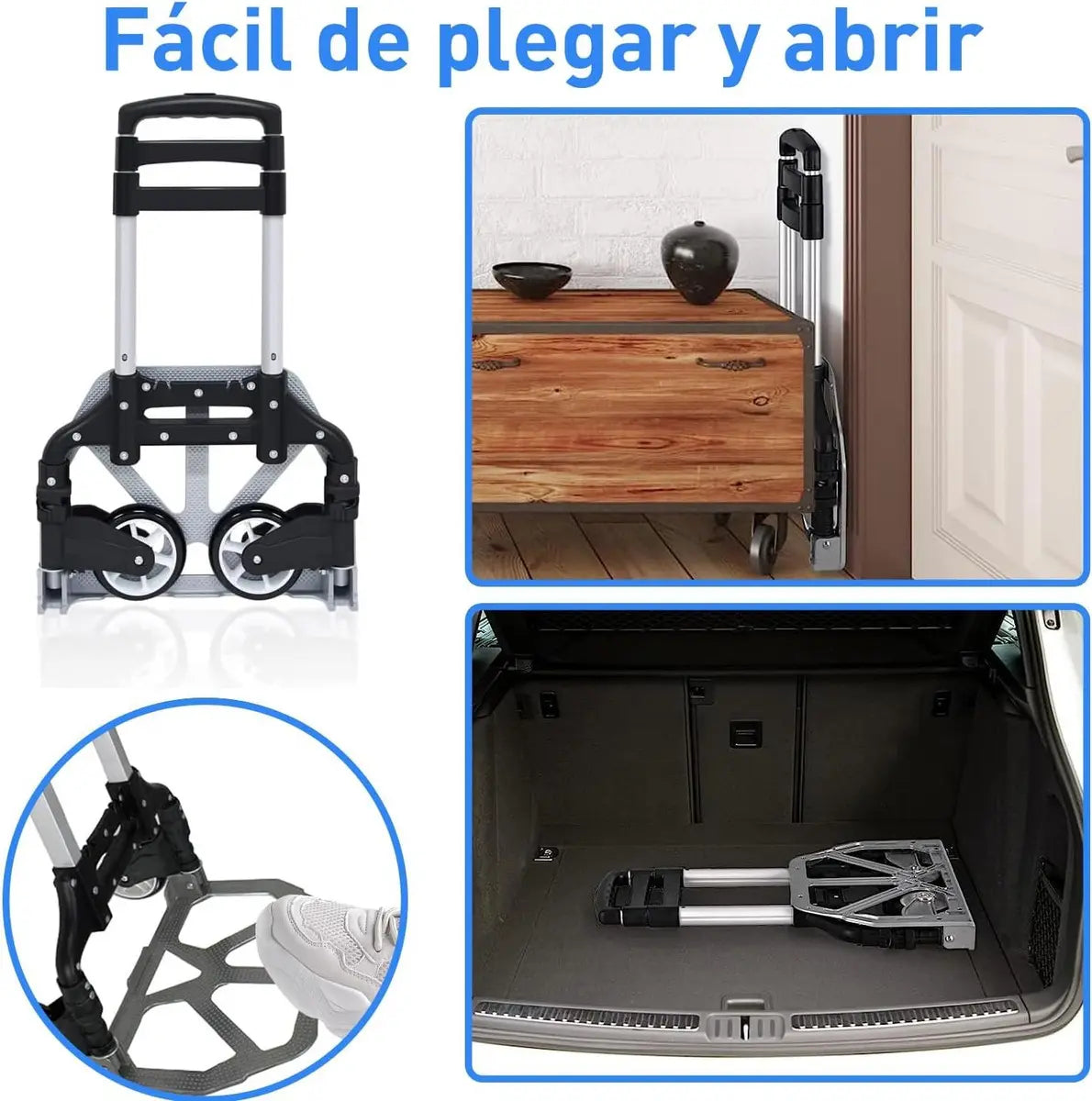 Diablito de carga plegable de aluminio