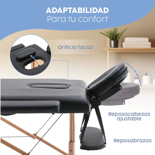 Cama profesional de masaje y tatuajes