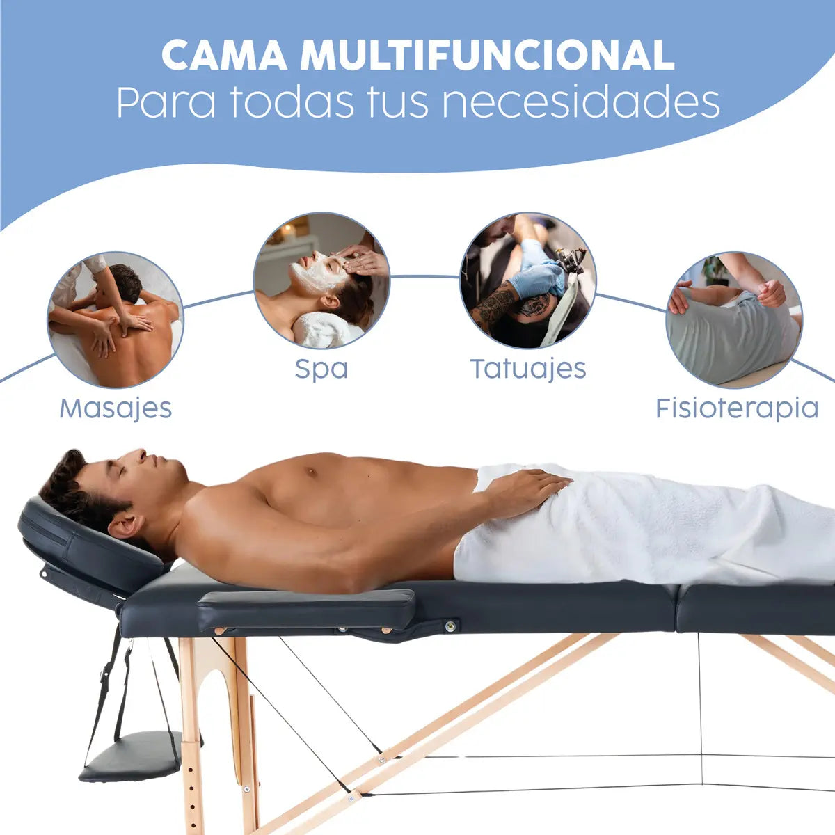 CAMA PROFESIONAL DE MASAJE Y TATUAJES TERAPEUTICA