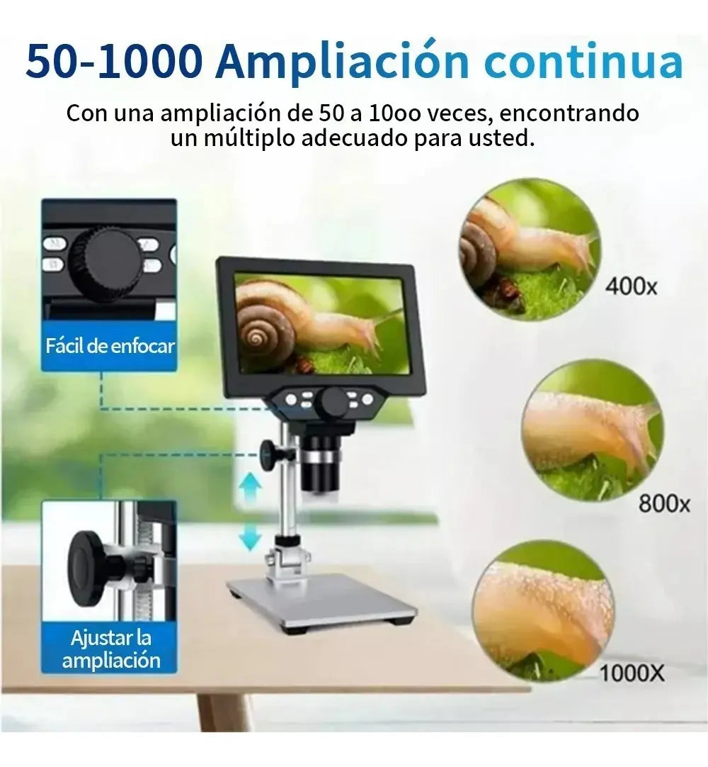MICROSCOPIO ELECTRONICO ACADEMICO CON PANTALLA LCD 1000X