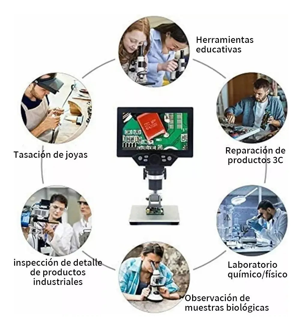 MICROSCOPIO ELECTRONICO ACADEMICO CON PANTALLA LCD 1000X