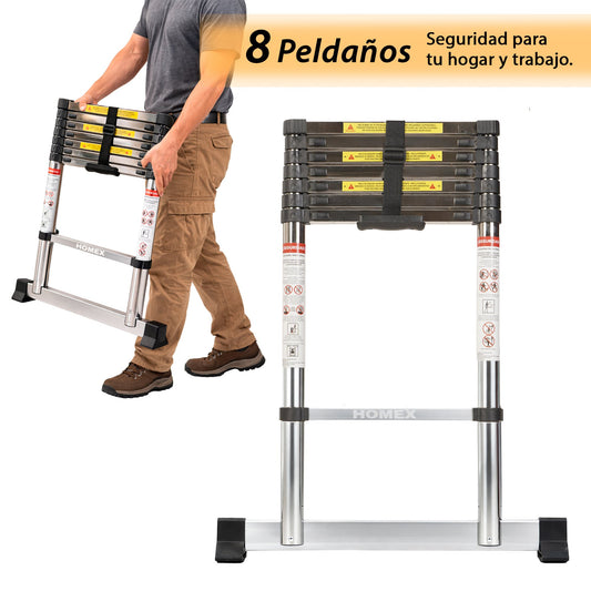 ESCALERA TELESCOPICA DE ACERO 3.2M