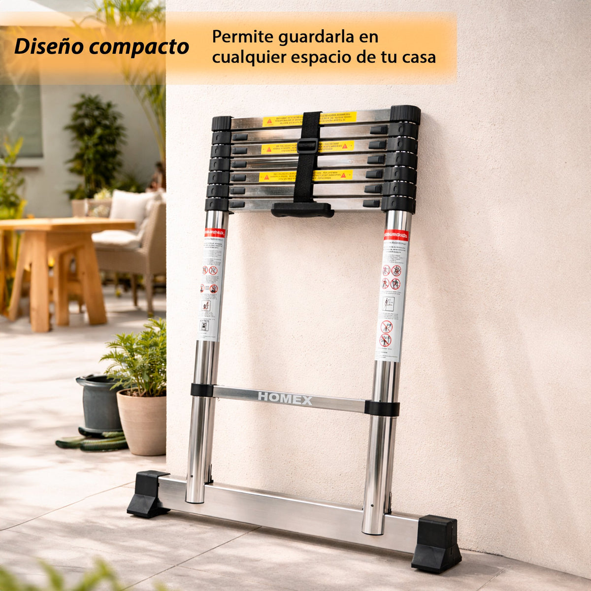 ESCALERA TELESCOPICA DE ACERO 3.2M