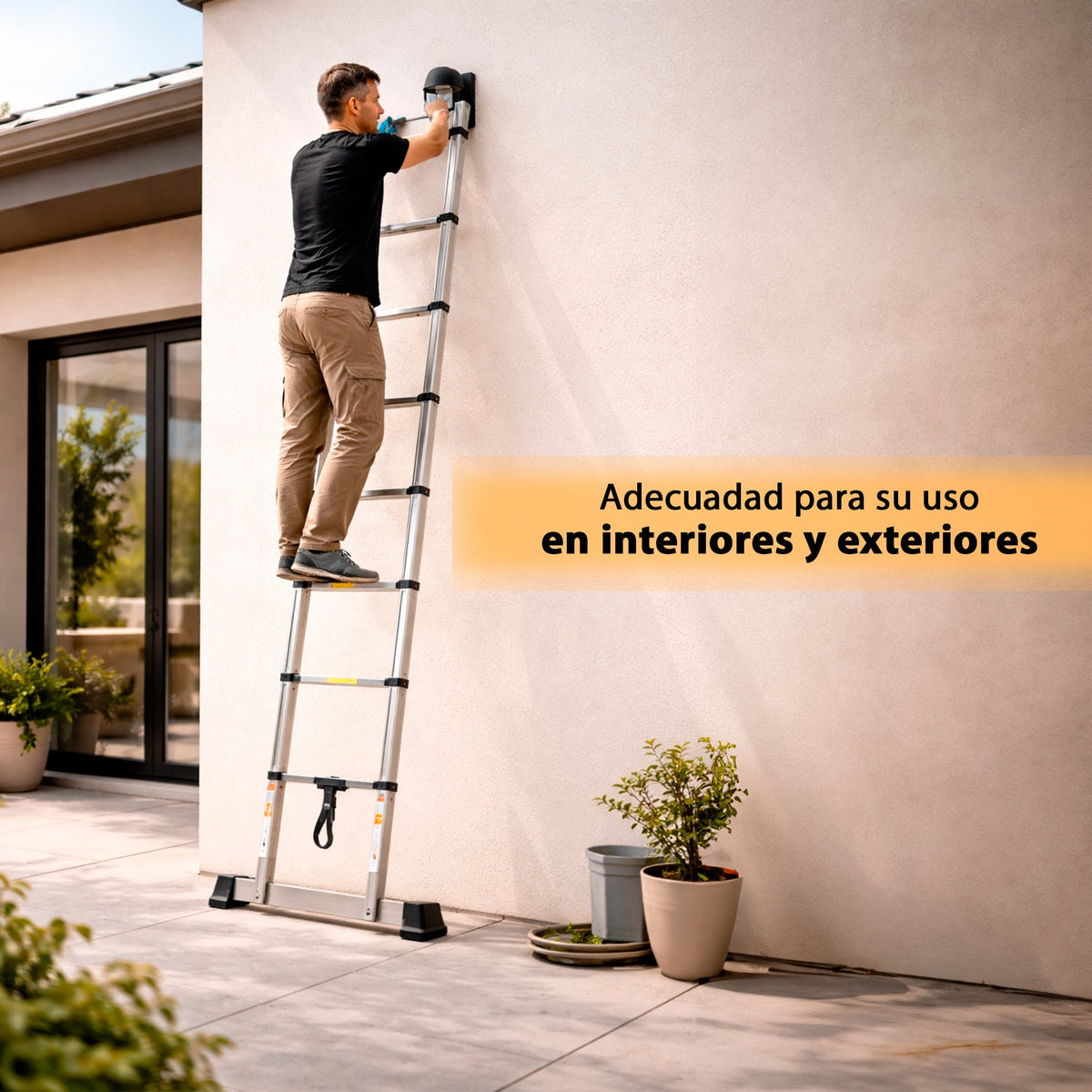 ESCALERA TELESCOPICA DE ACERO 3.2M