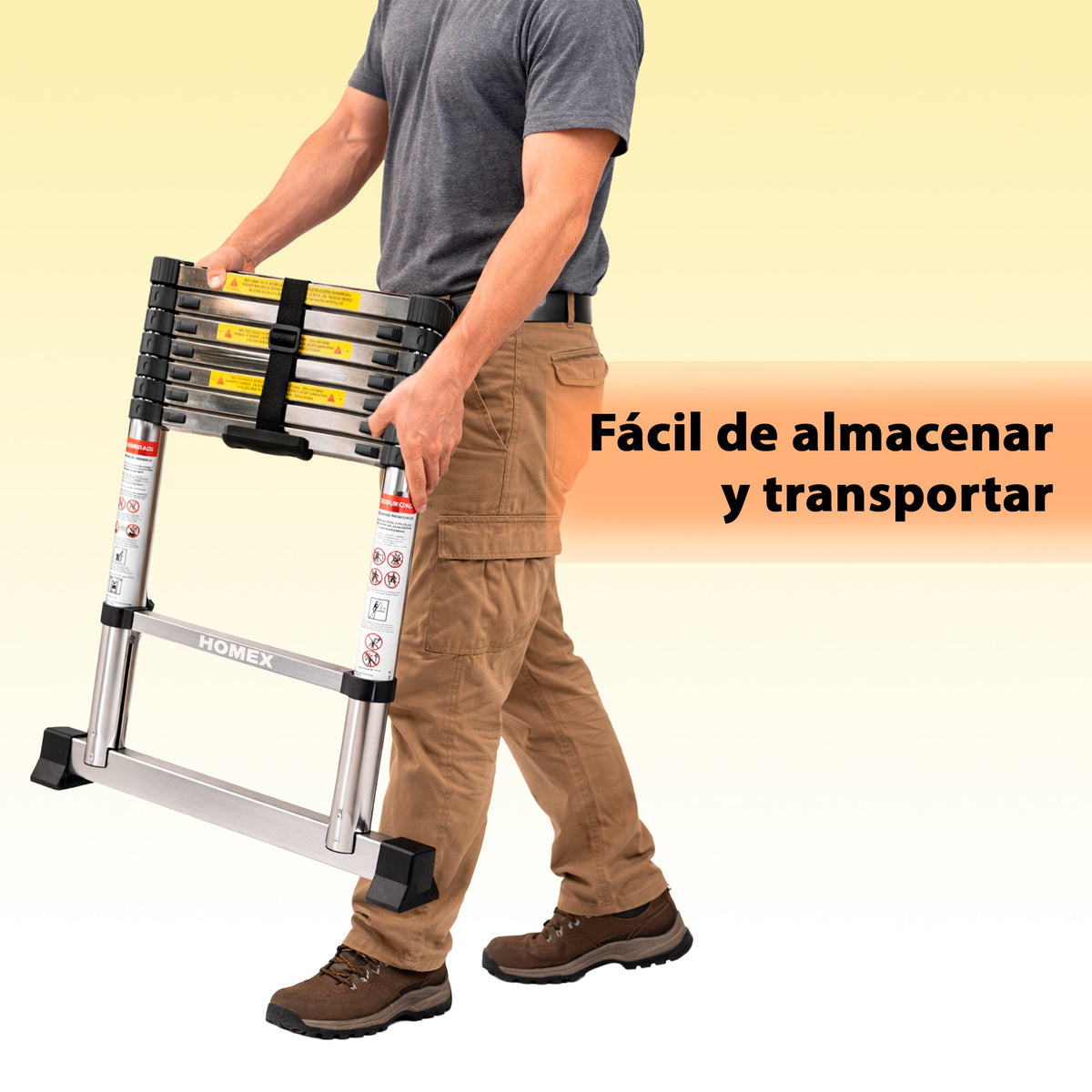 ESCALERA TELESCOPICA DE ACERO 3.2M