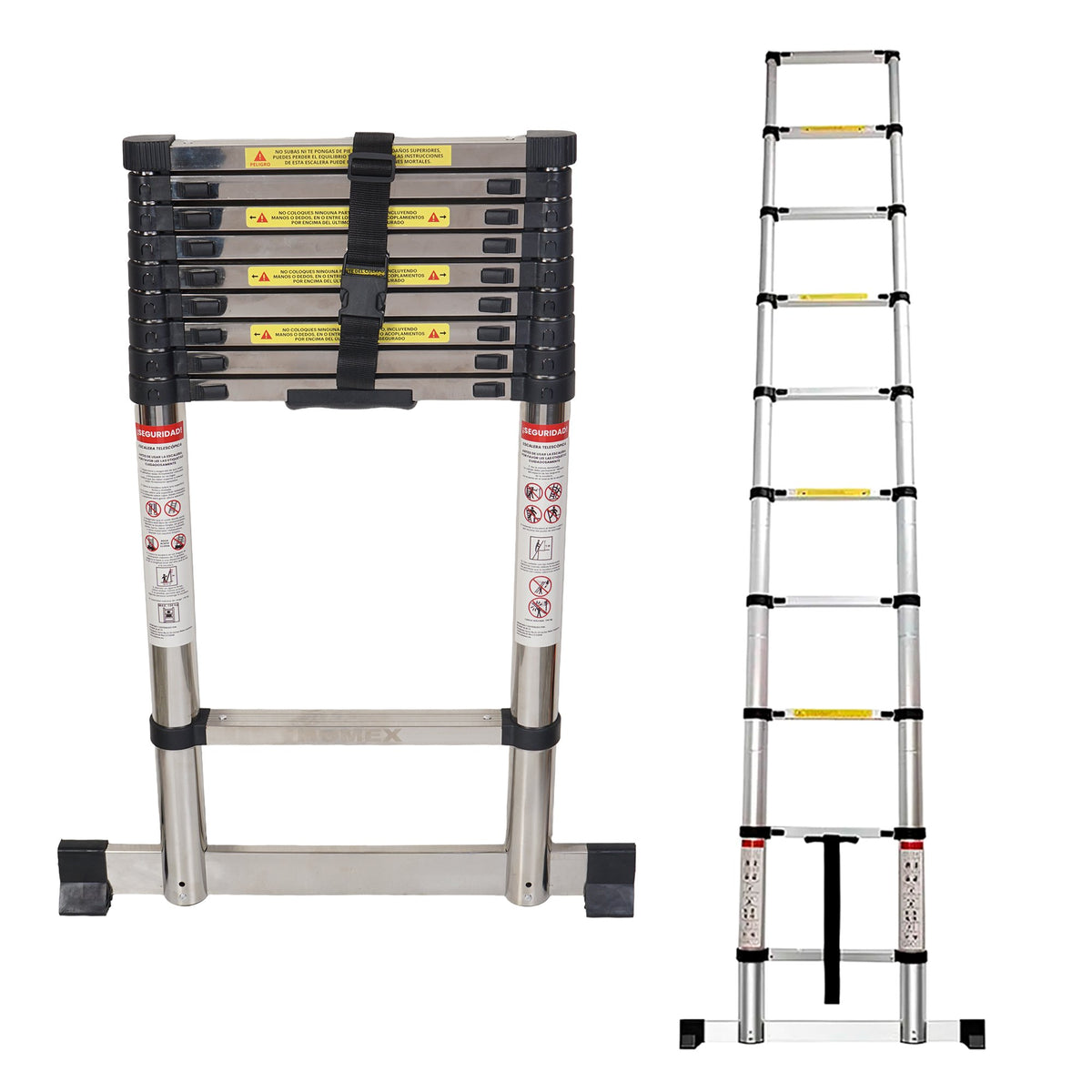 ESCALERA TELESCOPICA DE ACERO 3.8M