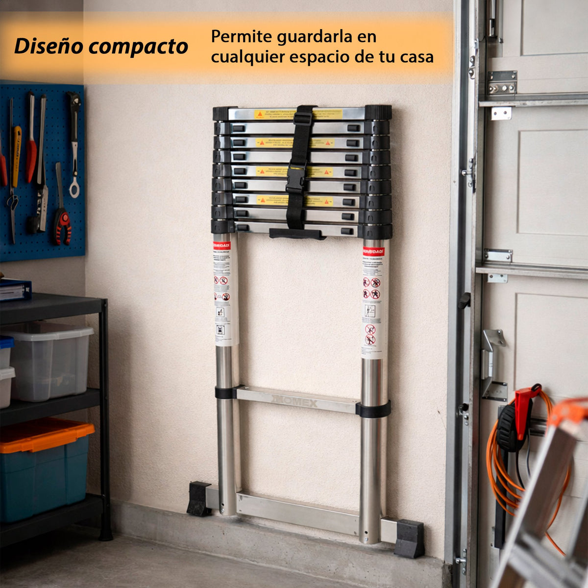 ESCALERA TELESCOPICA DE ACERO 3.8M