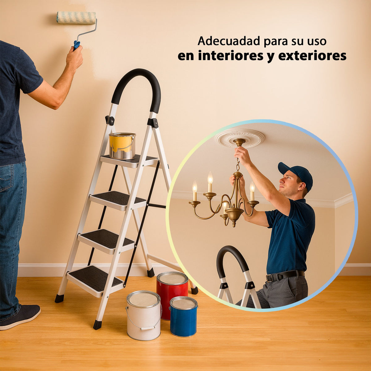 ESCALERA ACERO INOXIDABLE 4 PELDAÑOS