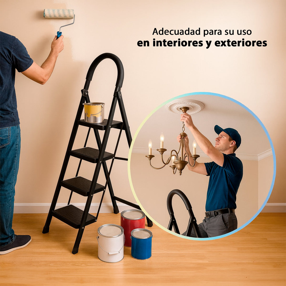 ESCALERA ACERO INOXIDABLE 4 PELDAÑOS