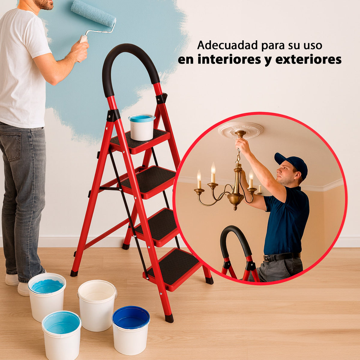 ESCALERA ACERO INOXIDABLE 4 PELDAÑOS