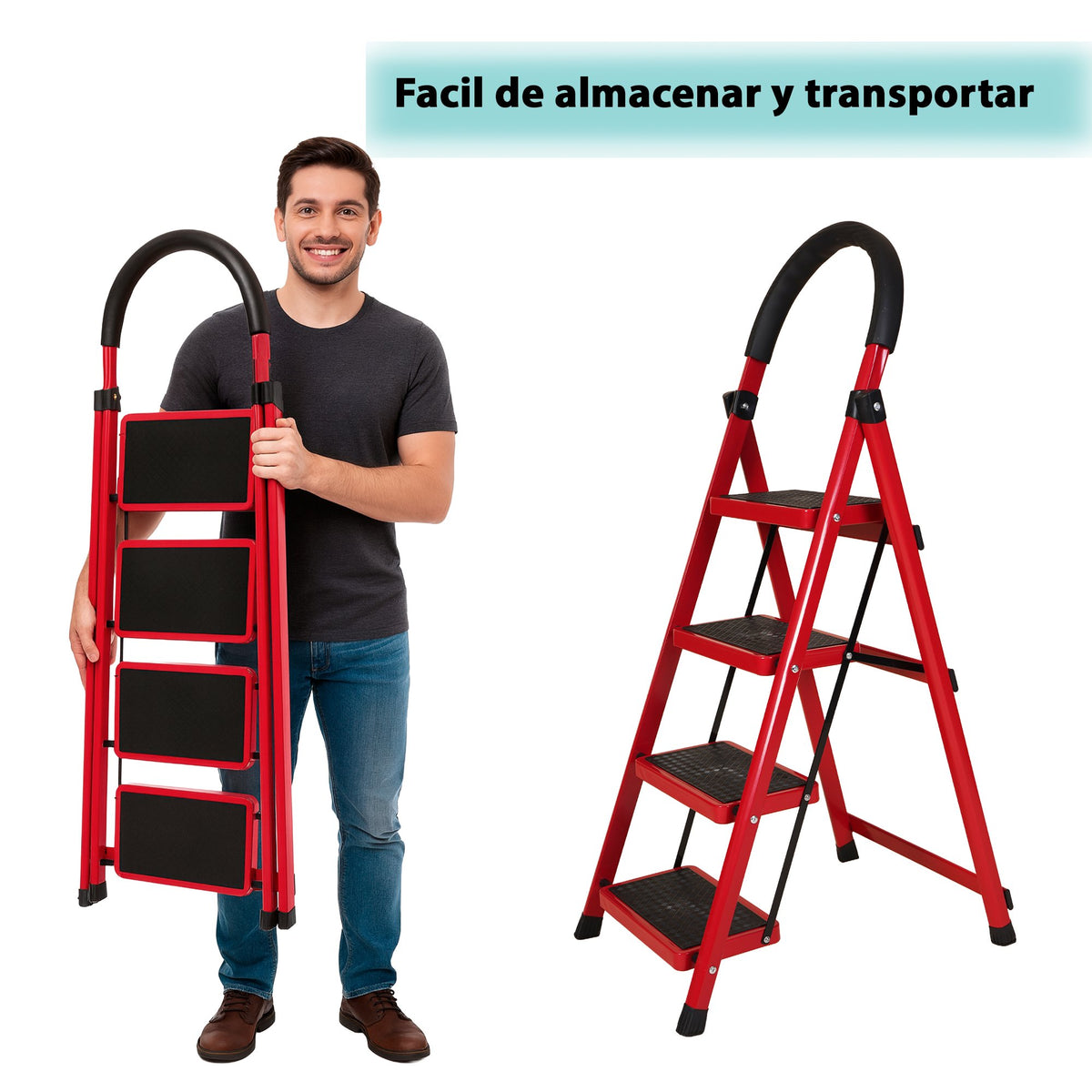 ESCALERA ACERO INOXIDABLE 4 PELDAÑOS
