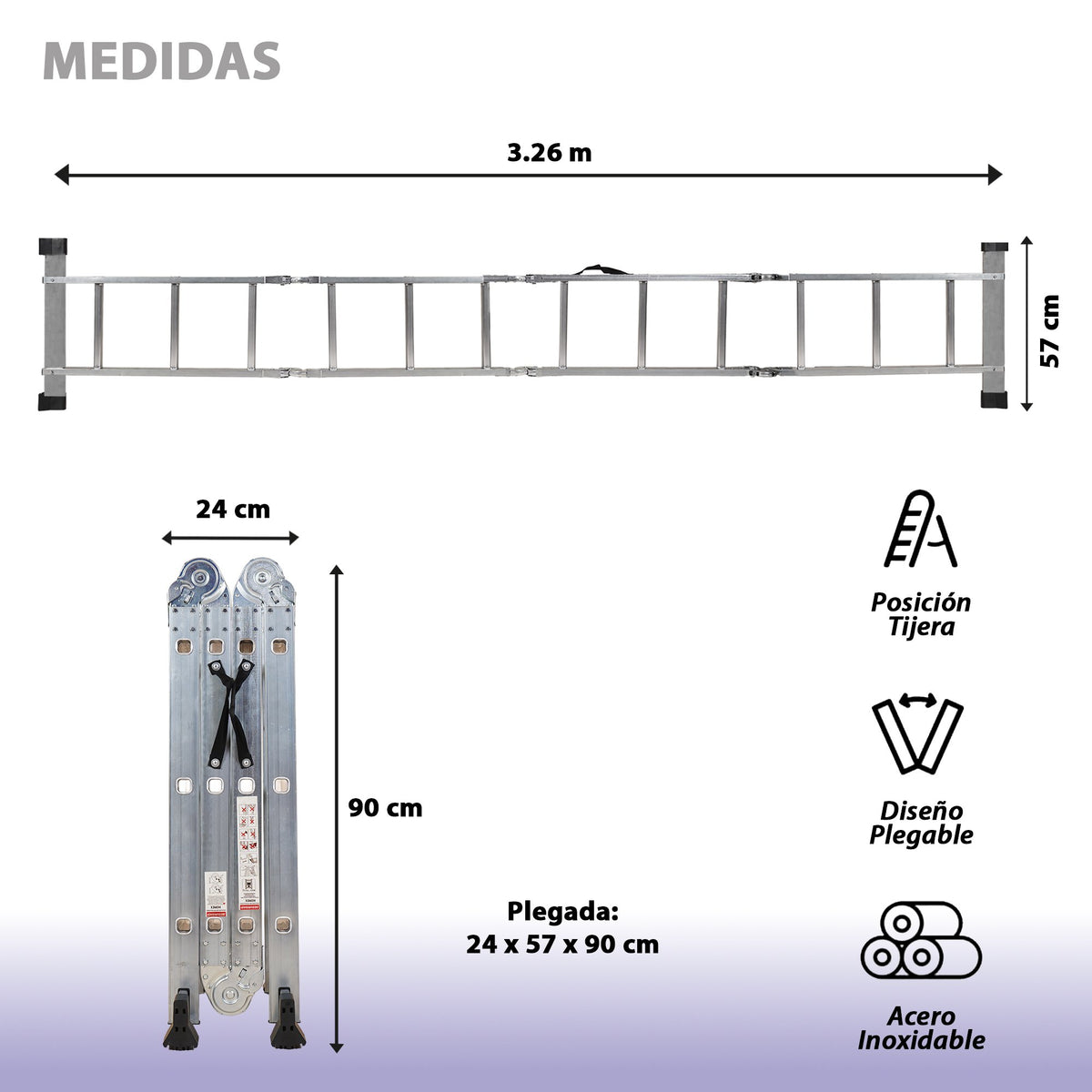 ESCALERA MULTIPOSICION ANDAMIO 3.3 M