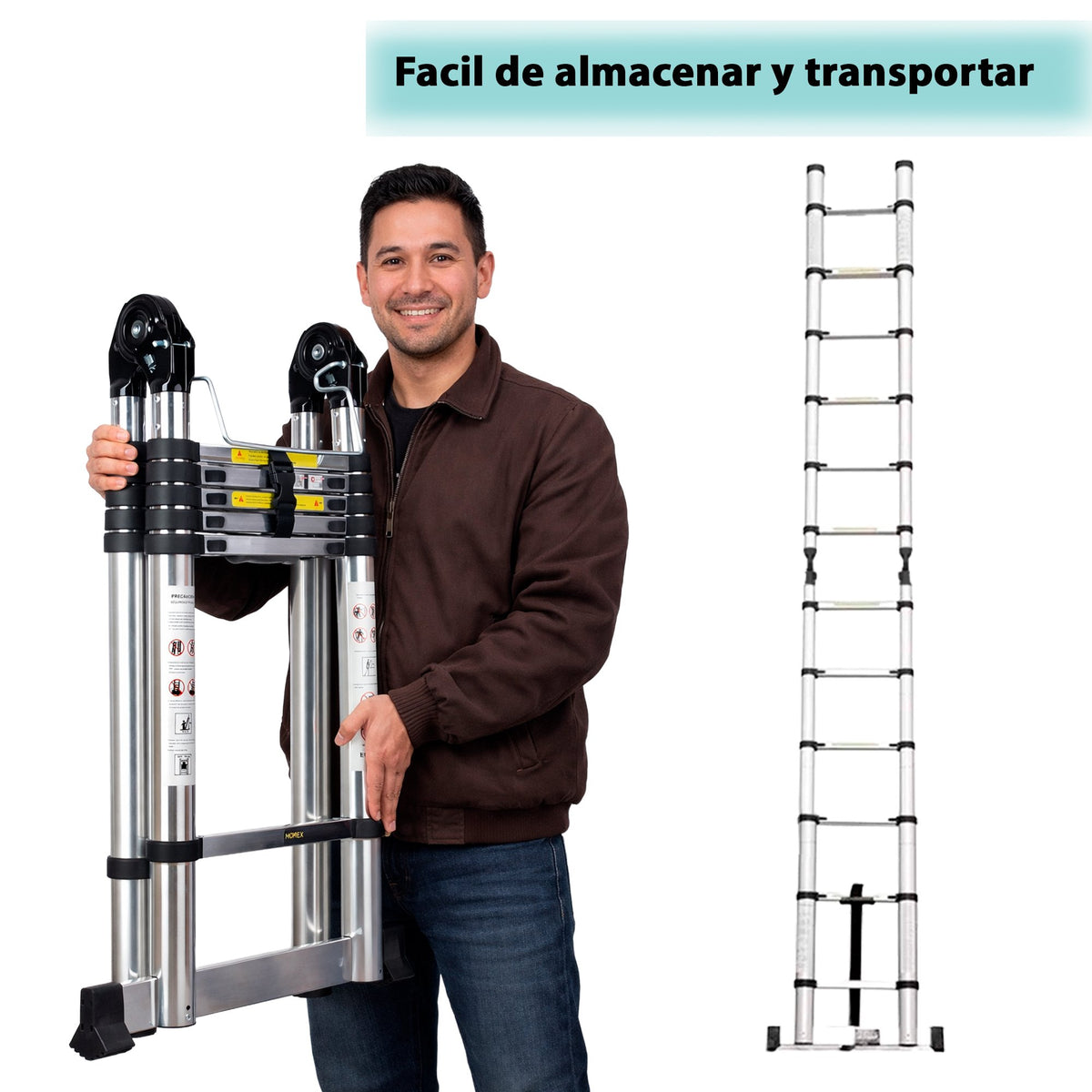 ESCALERA TELESCOPICA MODO TIJERA 2.5+2.5M
