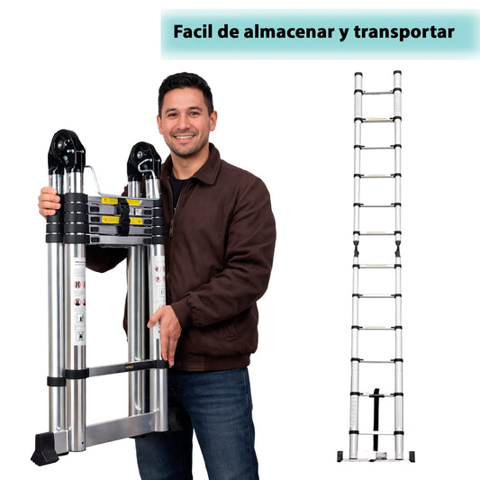 ESCALERA TELESCOPICA MODO TIJERA 2.5+2.5M
