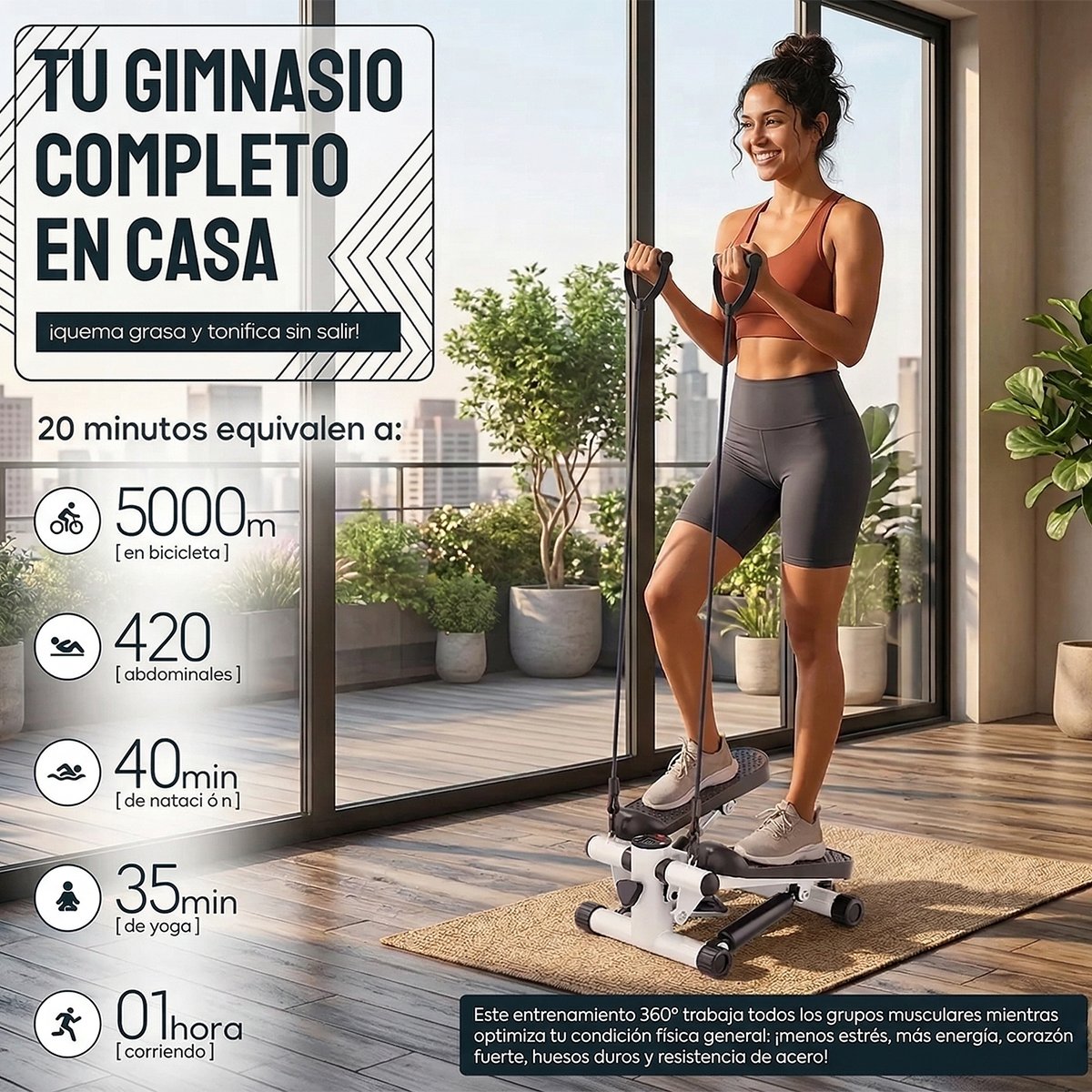 MINI ESCALADORA DE EJERCICIO INCLUYE BANDAS