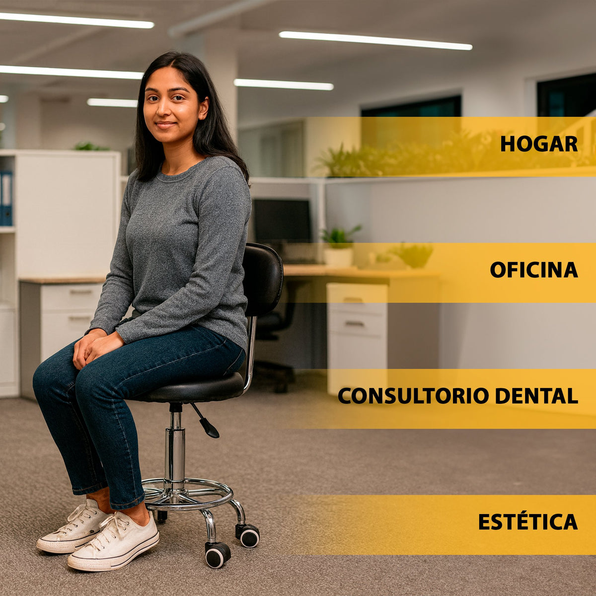 BANCO SILLA GIRATORIA AJUSTABLE CON ASIENTO