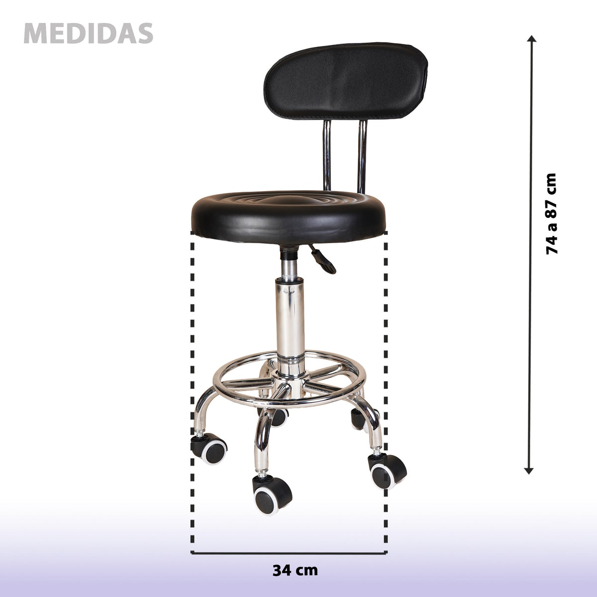 BANCO SILLA GIRATORIA AJUSTABLE CON ASIENTO