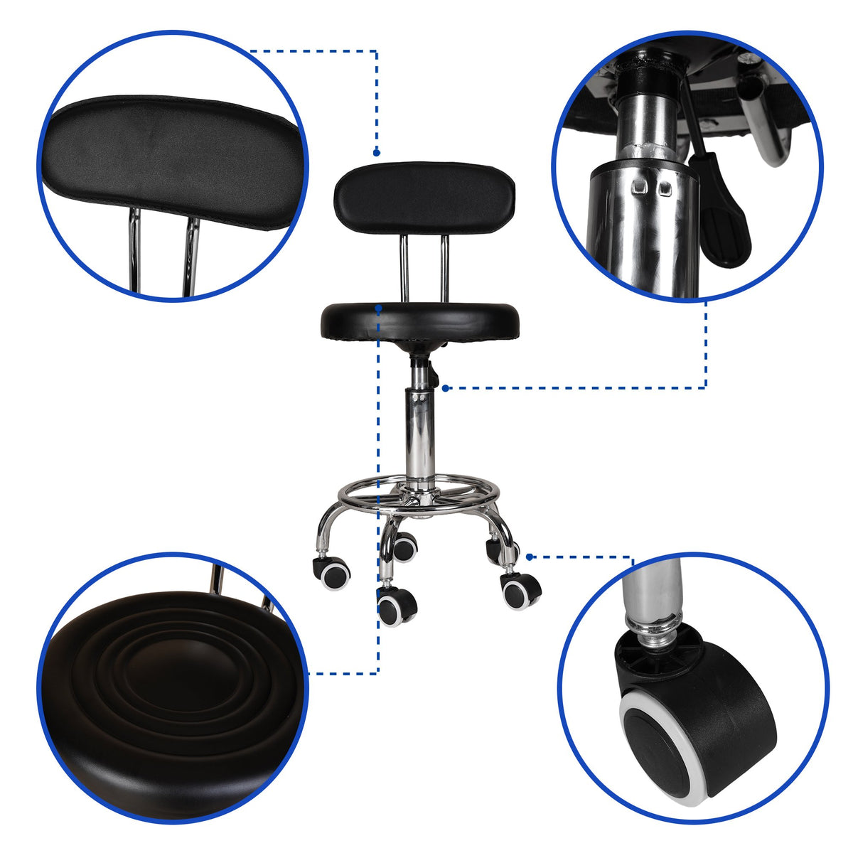 BANCO SILLA GIRATORIA AJUSTABLE CON ASIENTO