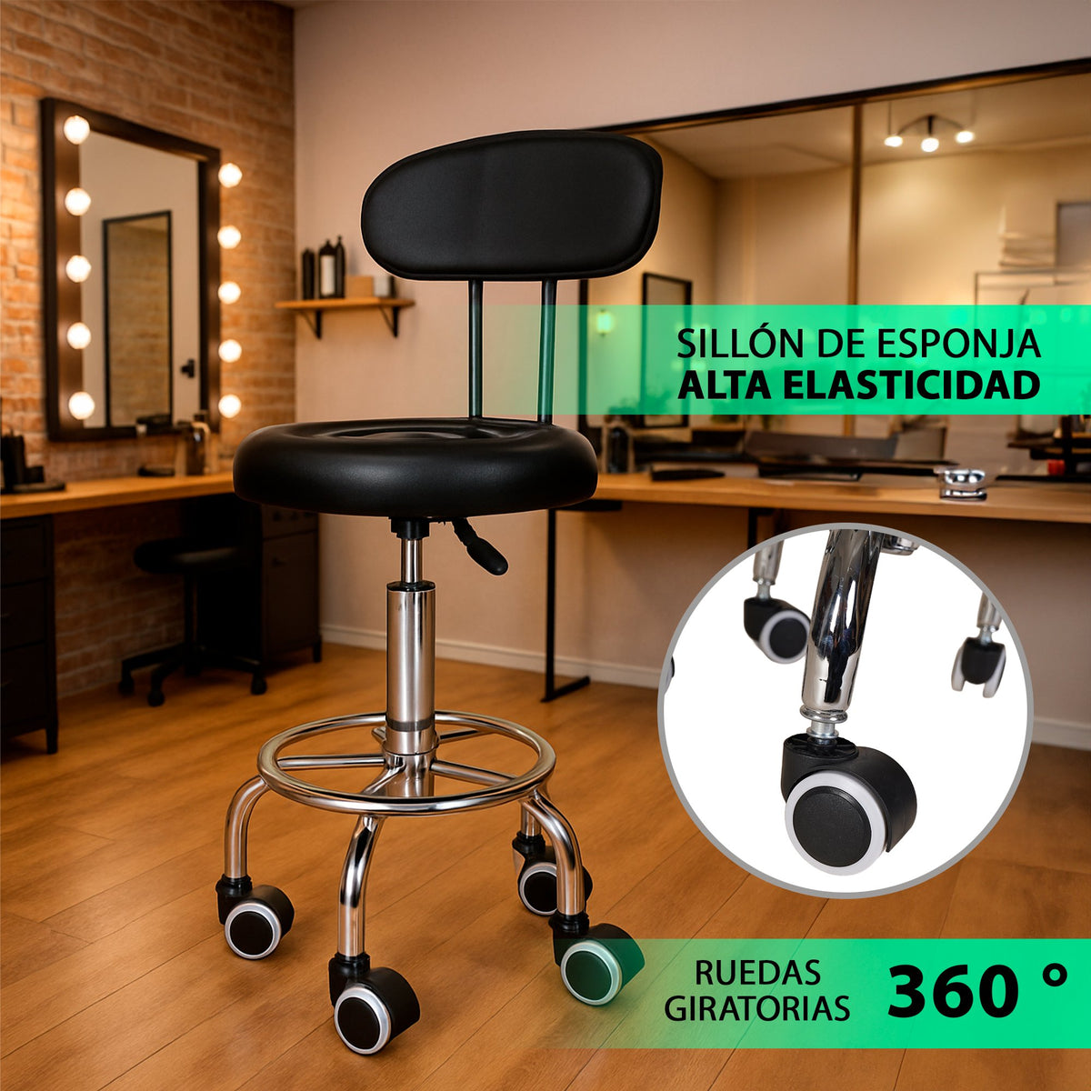BANCO SILLA GIRATORIA AJUSTABLE CON ASIENTO