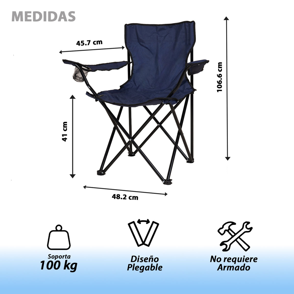 SILLA DE PLAYA AZUL