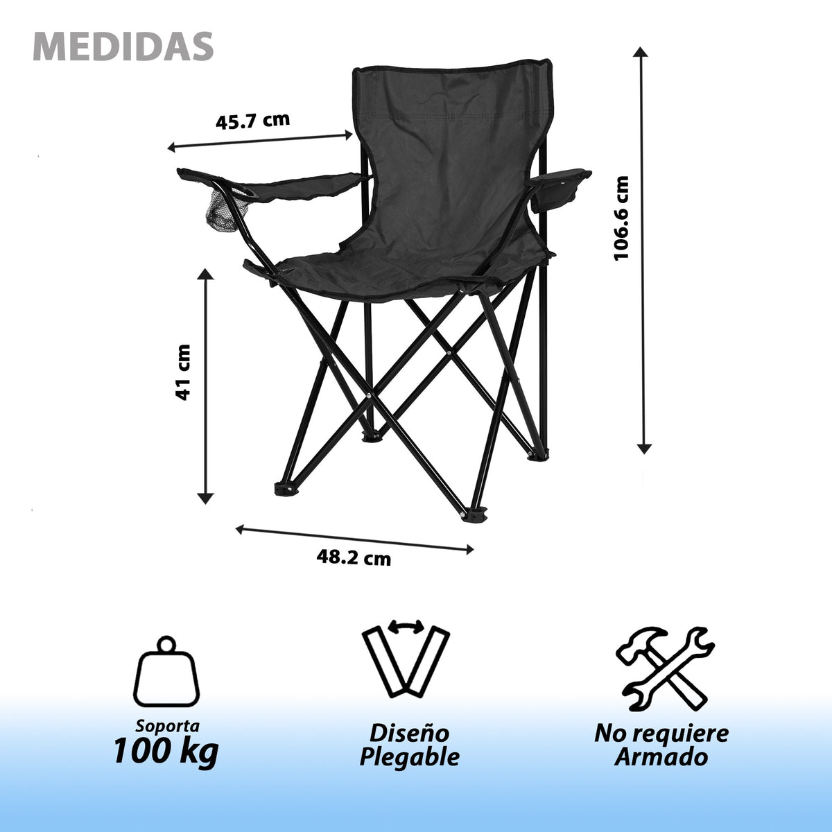 SILLA DE PLAYA NEGRA
